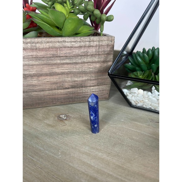 Lapis Lazuli Mini Tower Self Standing Pencil Point Wand Crystal - Picture 1 of 4